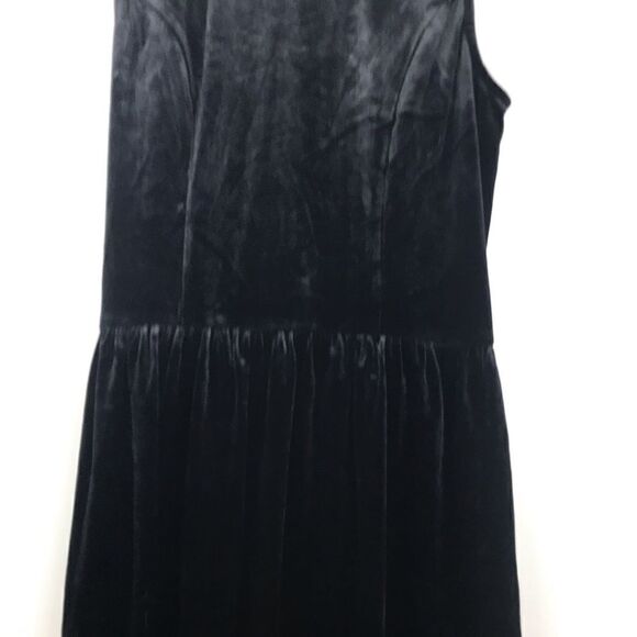 NWT Black Velveteen Sleeveless Stretch Dress with Bodice Back - Picture 10 of 12